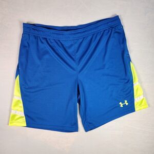 Under Armour Men Size 2XL Blue/Yellow Draw String Basketball Gym Shorts